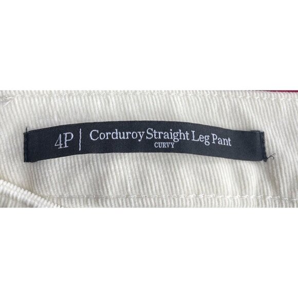 Talbots Corduroy Straight Leg Pants Size 4 Ivory Stretch Winter White Office - Picture 9 of 11